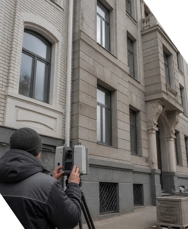 Лазерное сканирование фасадов зданий для обследования в Тулуне